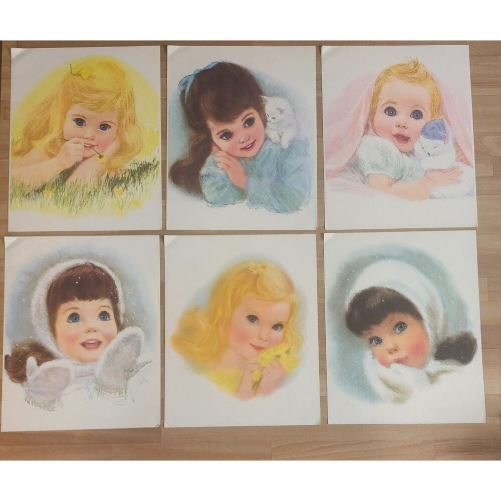 Lot of 6 Vintage Francis Hook Northern Mills Tissue Girls 11x14 Prints 1960's